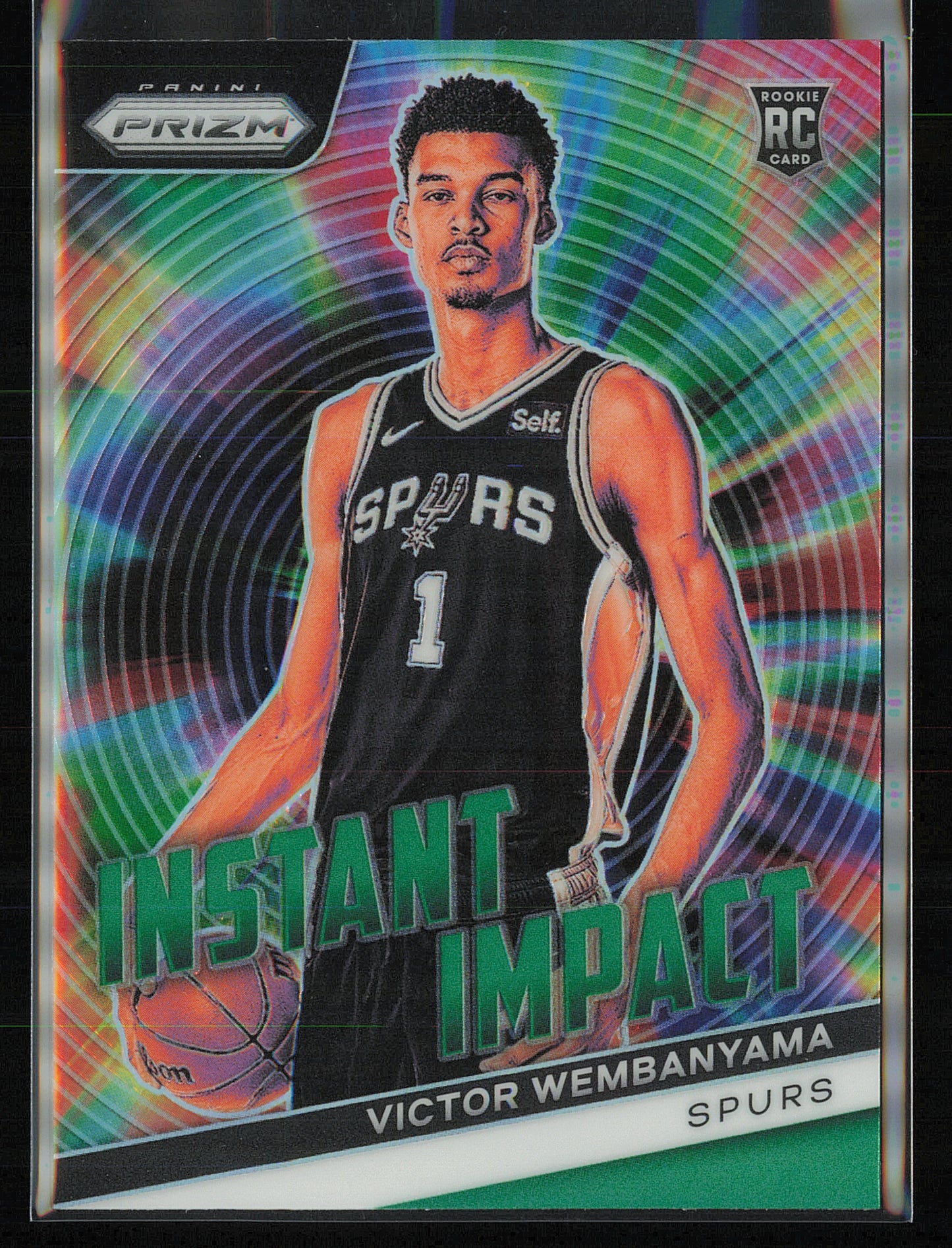 2023-24 Panini Prizm #3 Victor Wembanyama Instant Impact Prizms Green