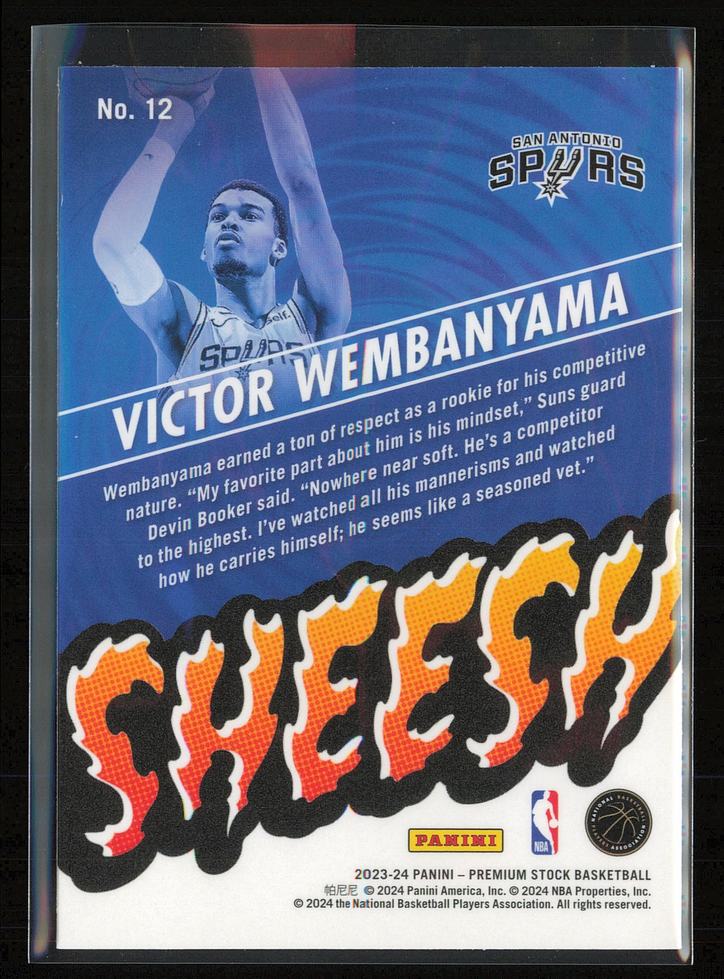 2023-24 Hoops Premium Stock #12 Victor Wembanyama Sheesh