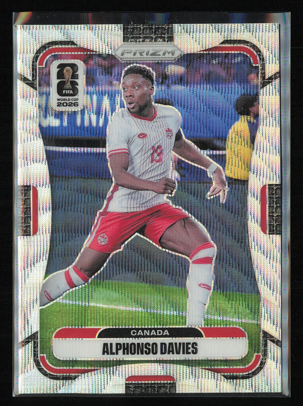 2026 Panini Prizm FIFA World Cup #165 Alphonso Davies Wave Prizms