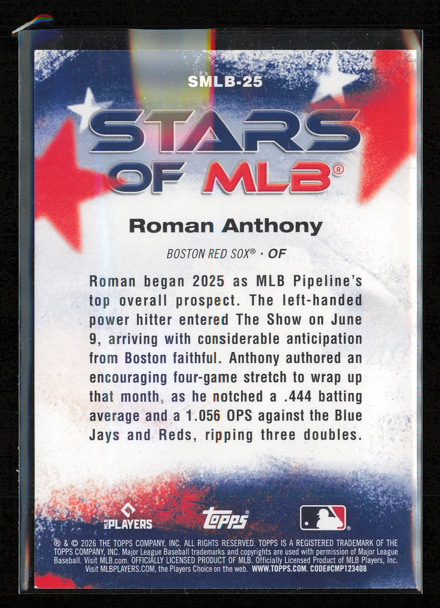 2026 Topps #SMLB-25 Roman Anthony Stars of MLB Crackle Foil