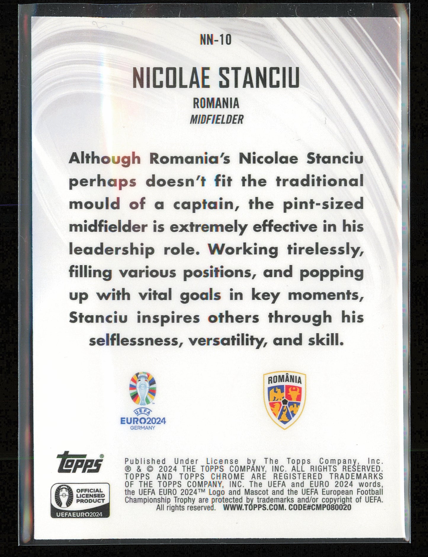 2024 Topps Chrome UEFA EURO #NN-10 Nicolae Stanciu Neon Nations
