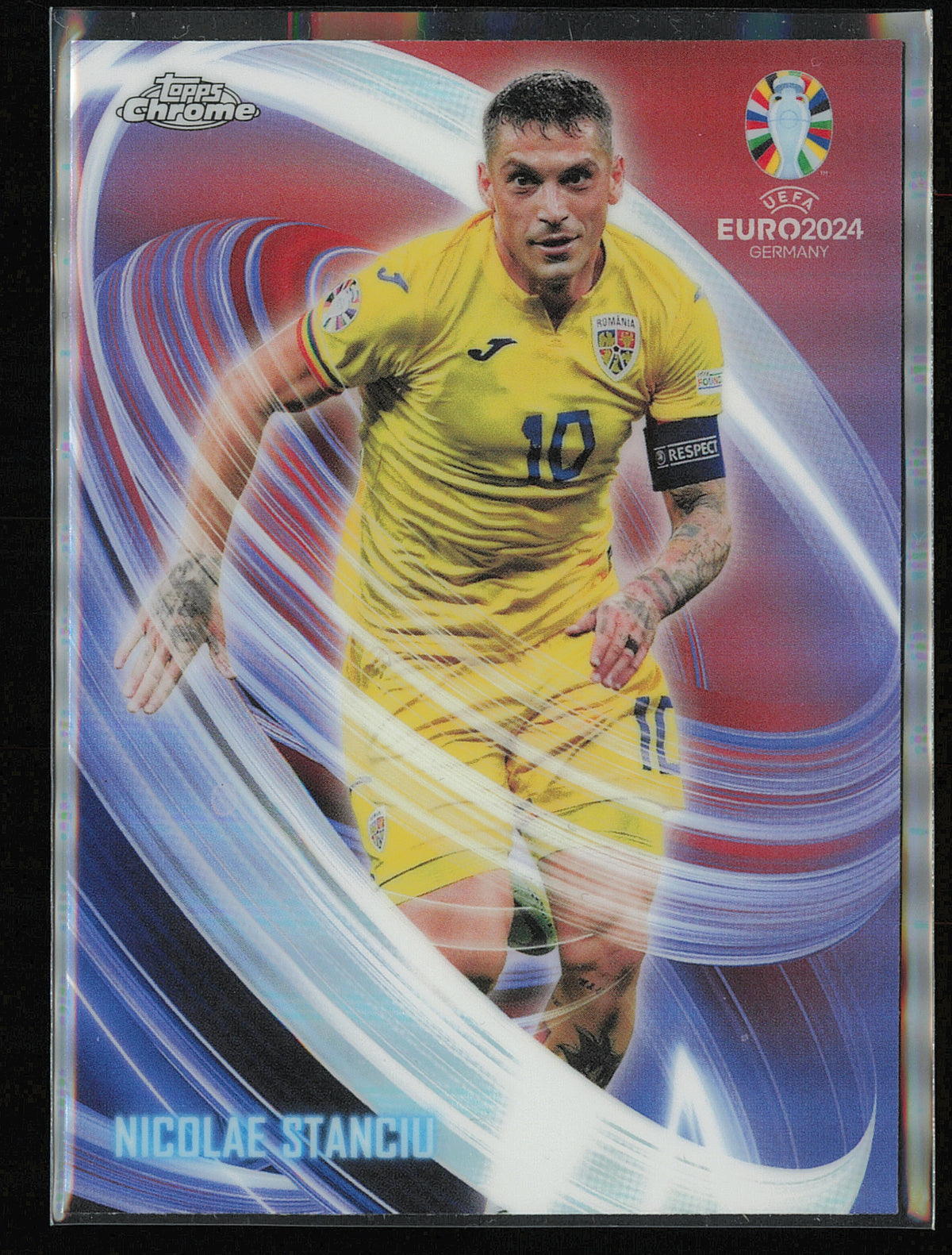 2024 Topps Chrome UEFA EURO #NN-10 Nicolae Stanciu Neon Nations