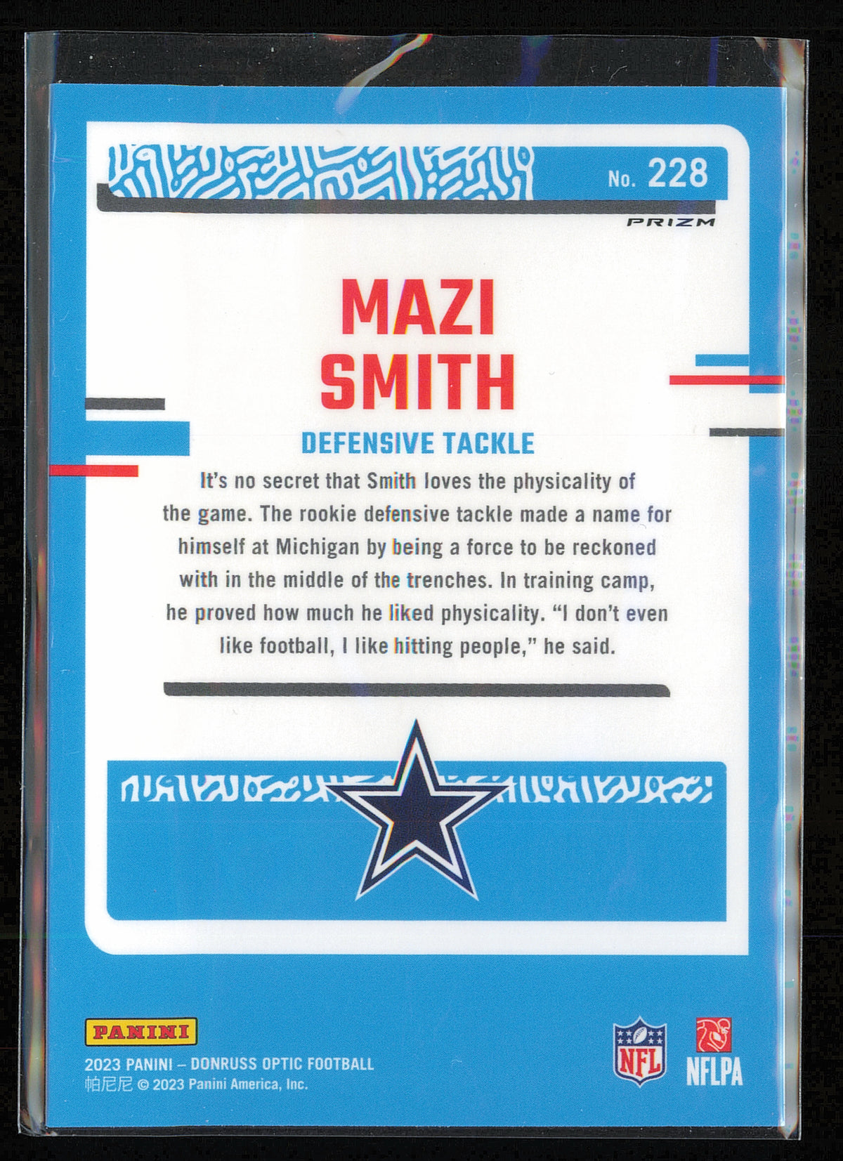 2023 Donruss Optic #228 Mazi Smith Holo
