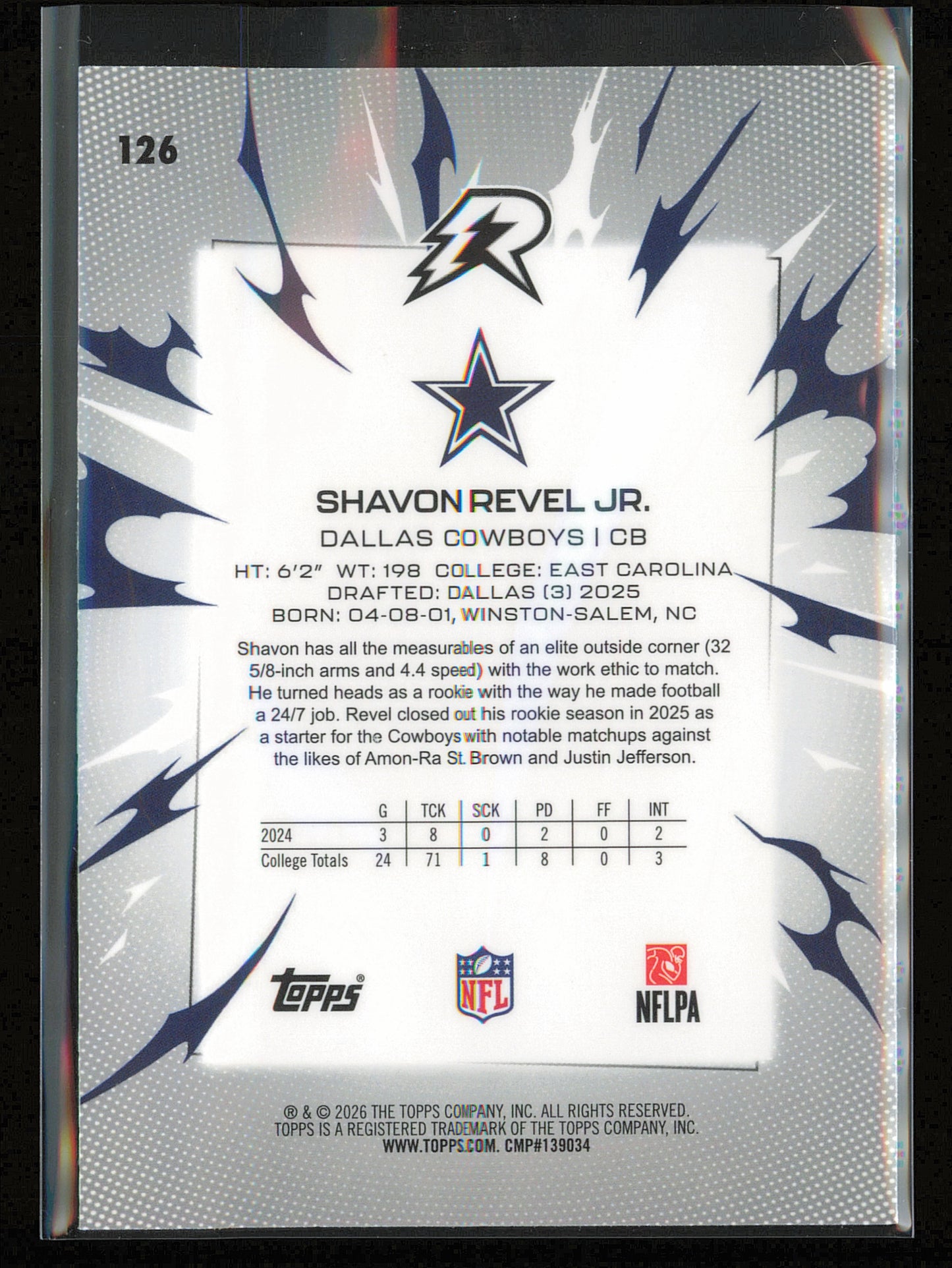 2025 Topps Resurgence #126 Shavon Revel Jr. Blue & Orange Spark Refractor