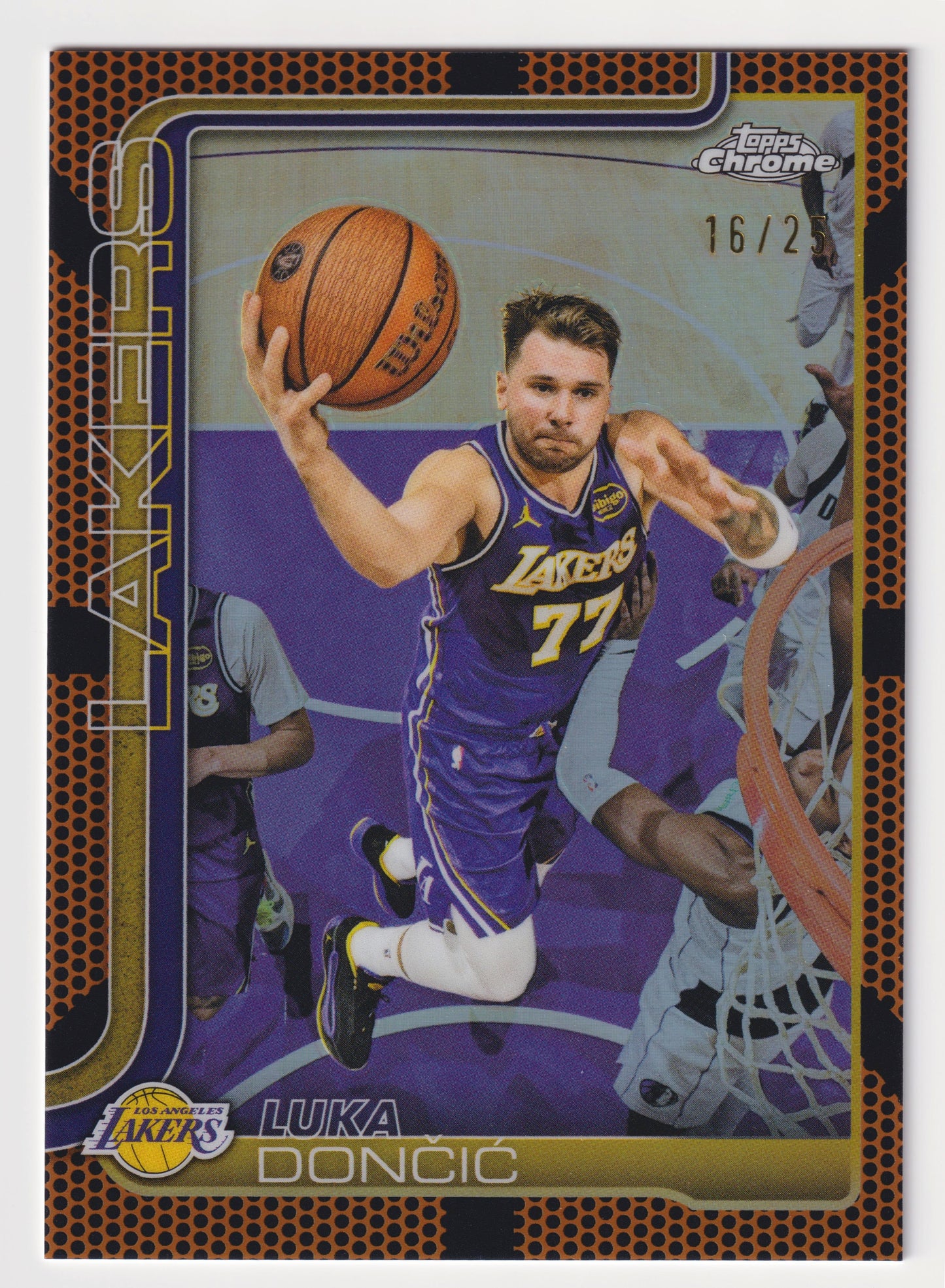 2025-26 Topps Chrome Update #2 Luka Dončić Orange Basketball Refractor #/25