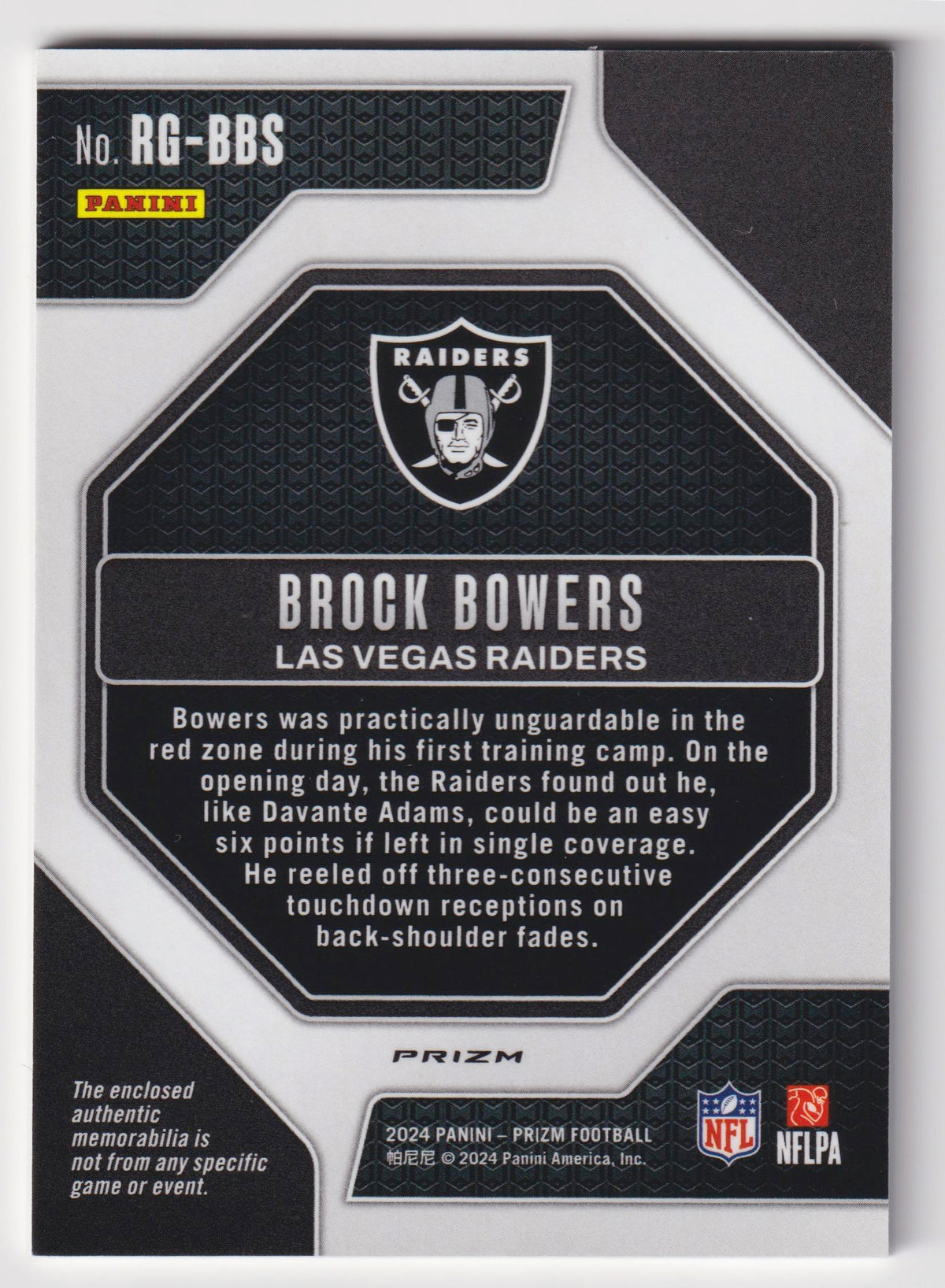 2024 Panini Prizm #RG-BBS Brock Bowers Rookie Gear