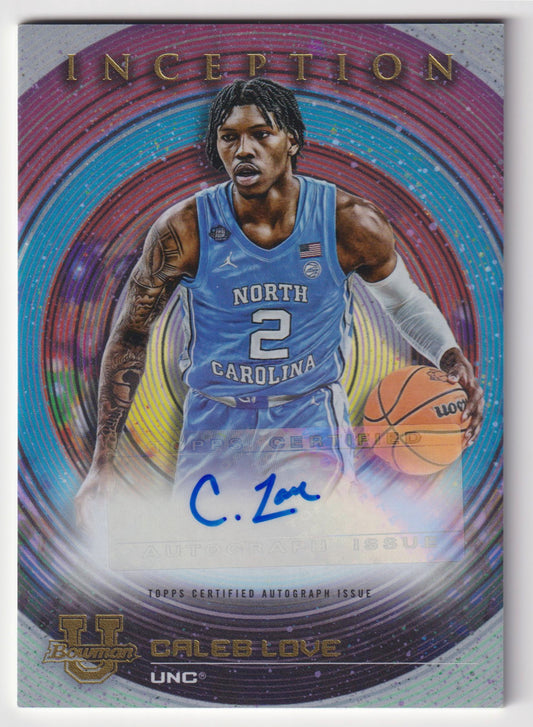 2022-23 Bowman University Inception #BIA-CLE Caleb Love Base Autographs