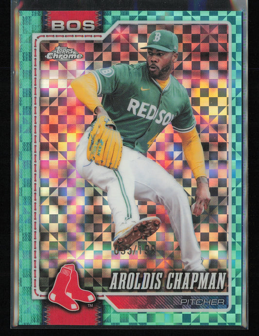 2026 Topps Chrome #145 Aroldis Chapman Aqua X-Fractors #/199