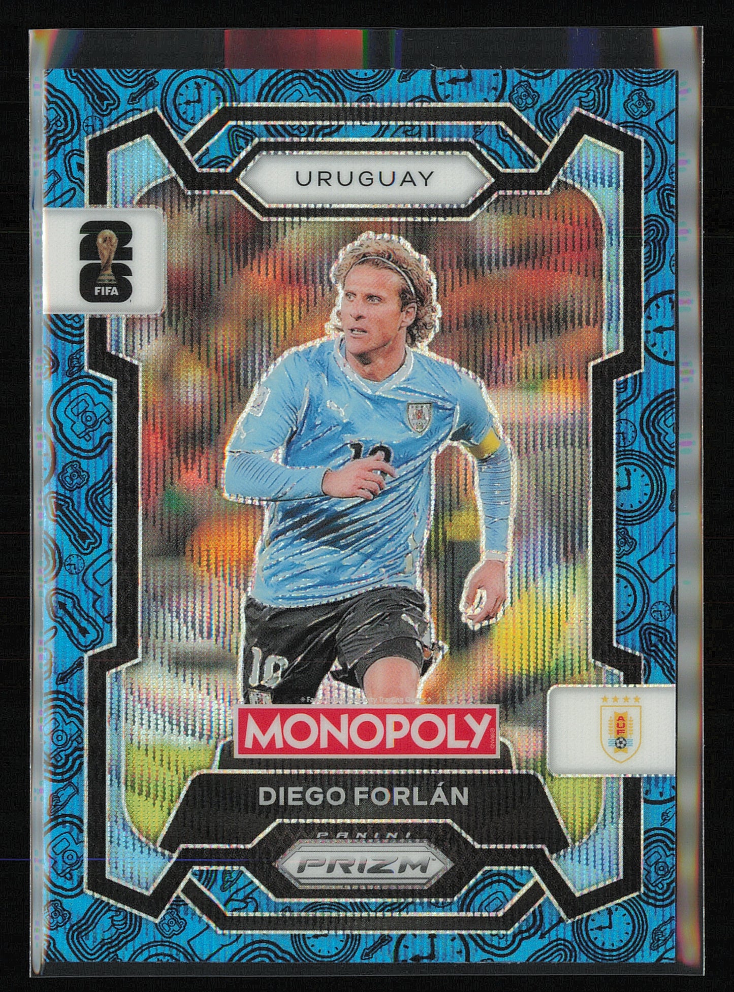 Diego Forlan 2026 Panini Prizm Monopoly FIFA World Cup Blue Wave #68 Uruguay