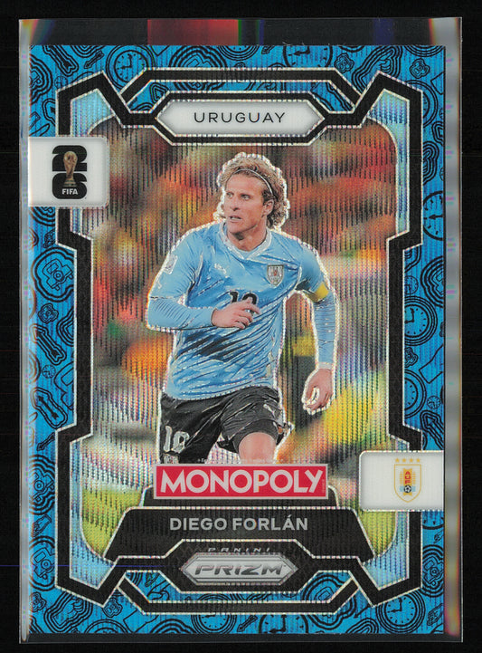 Diego Forlan 2026 Panini Prizm Monopoly FIFA World Cup Blue Wave #68 Uruguay