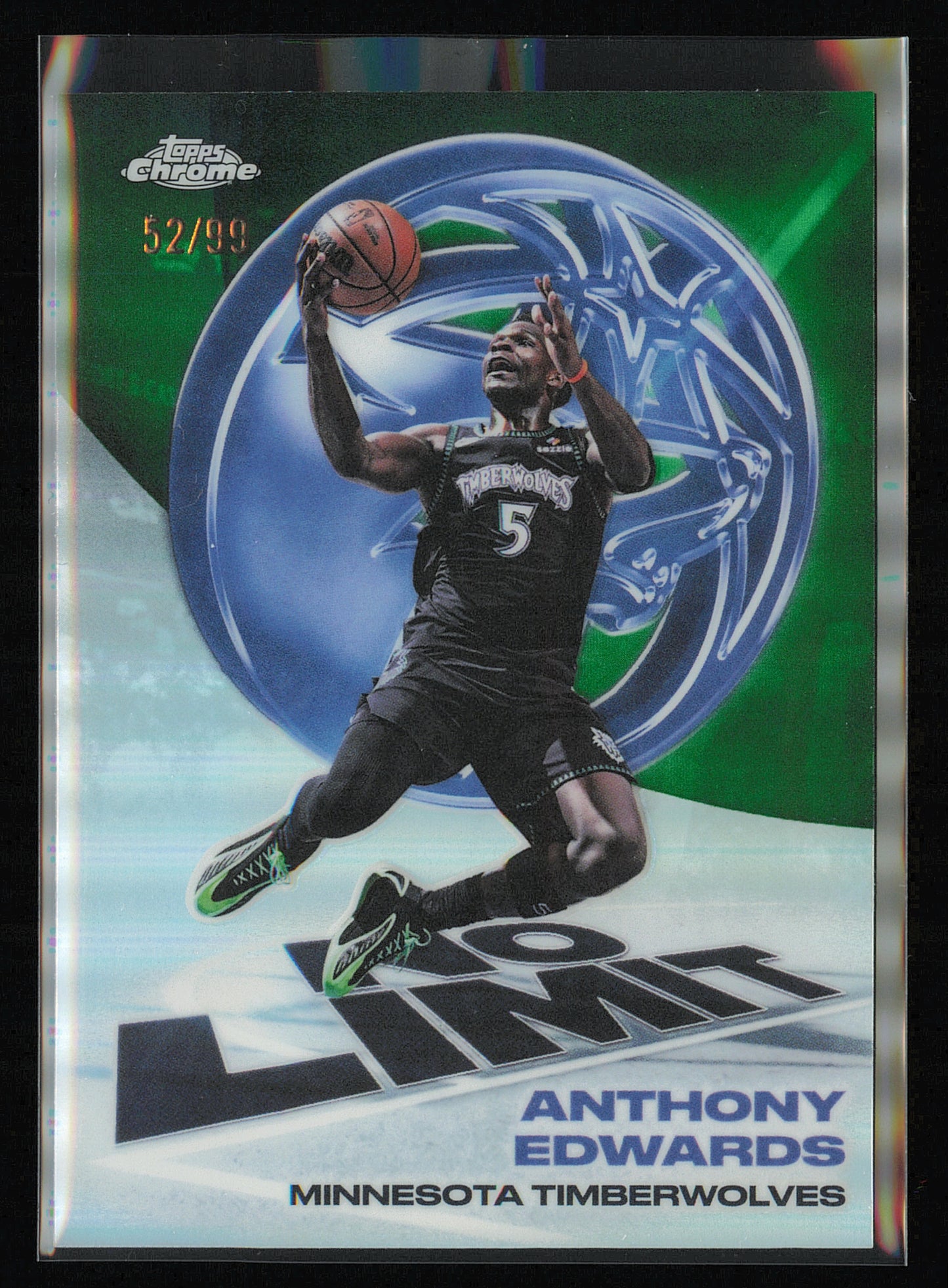 2025-26 Topps Chrome Update #IP-10 Anthony Edwards No Limit Green #/99