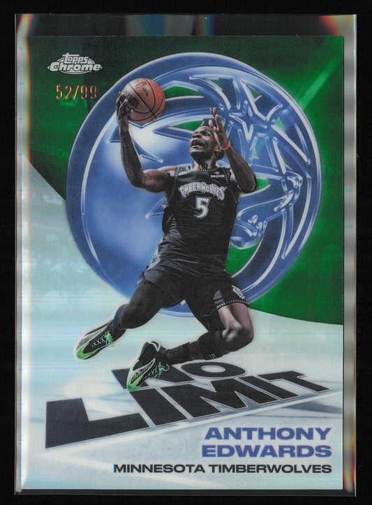 2025-26 Topps Chrome Update #IP-10 Anthony Edwards No Limit Green #/99