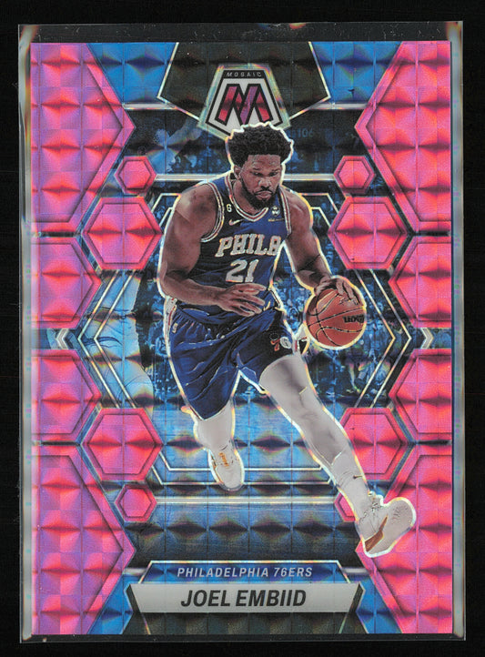 2022-23 Panini Mosaic #141 Joel Embiid Pink #/149