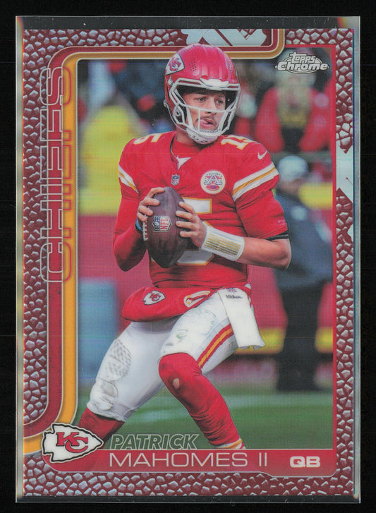 2025 Topps Chrome #148 Patrick Mahomes II Football Leather Refractor