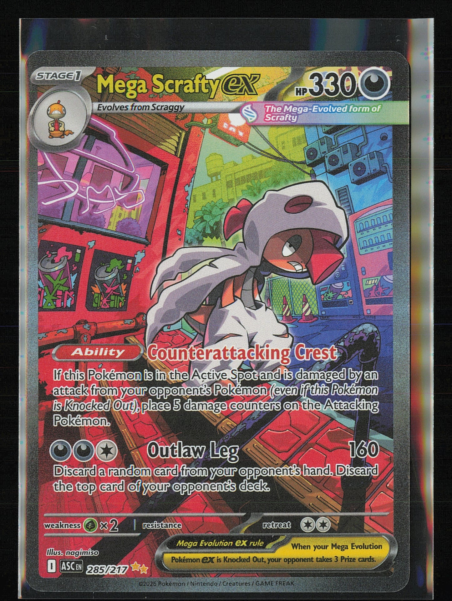 ME: Ascended Heroes #285/217 Mega Scrafty ex