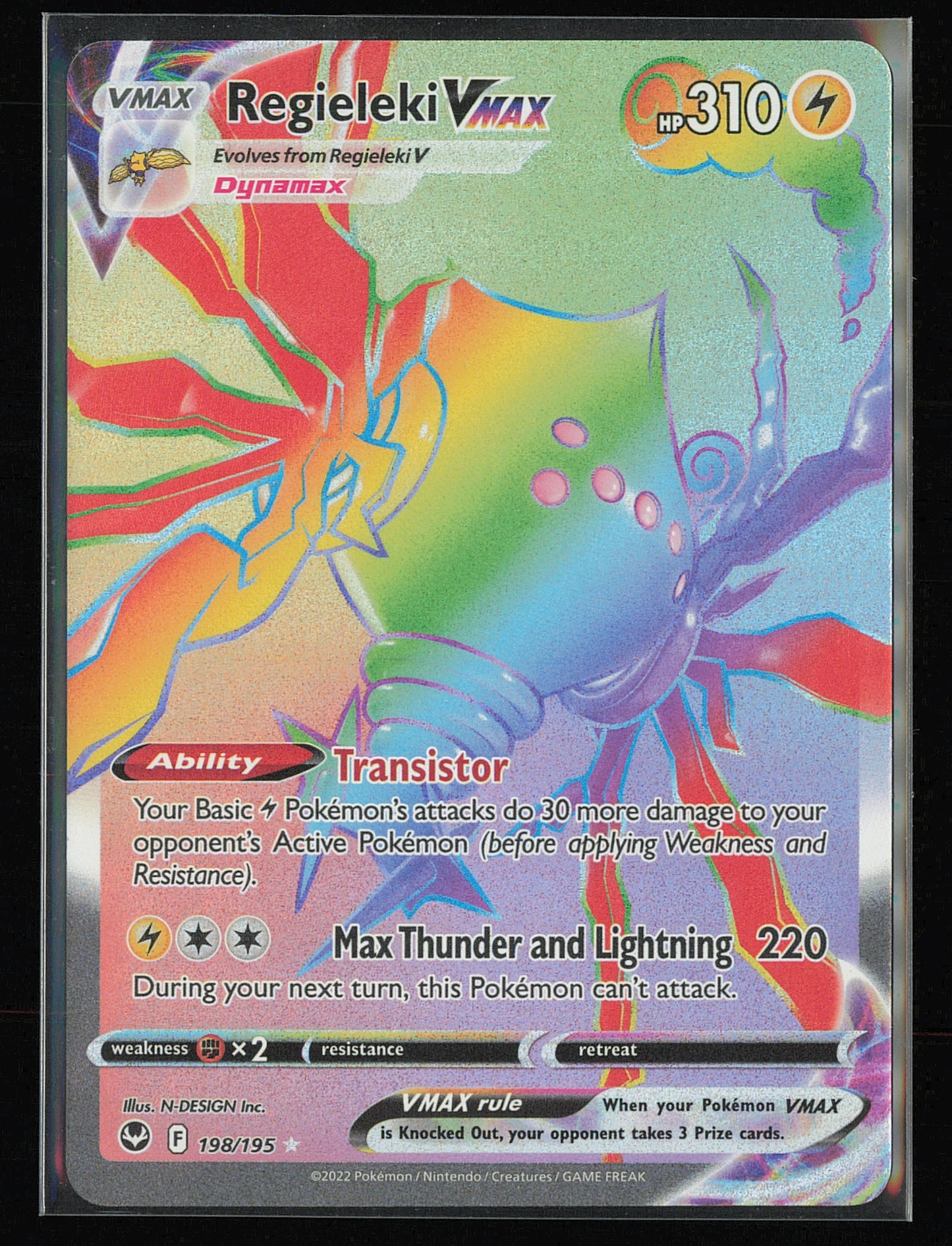 SWSH12: Silver Tempest #198/195 Regieleki VMAX (Secret)