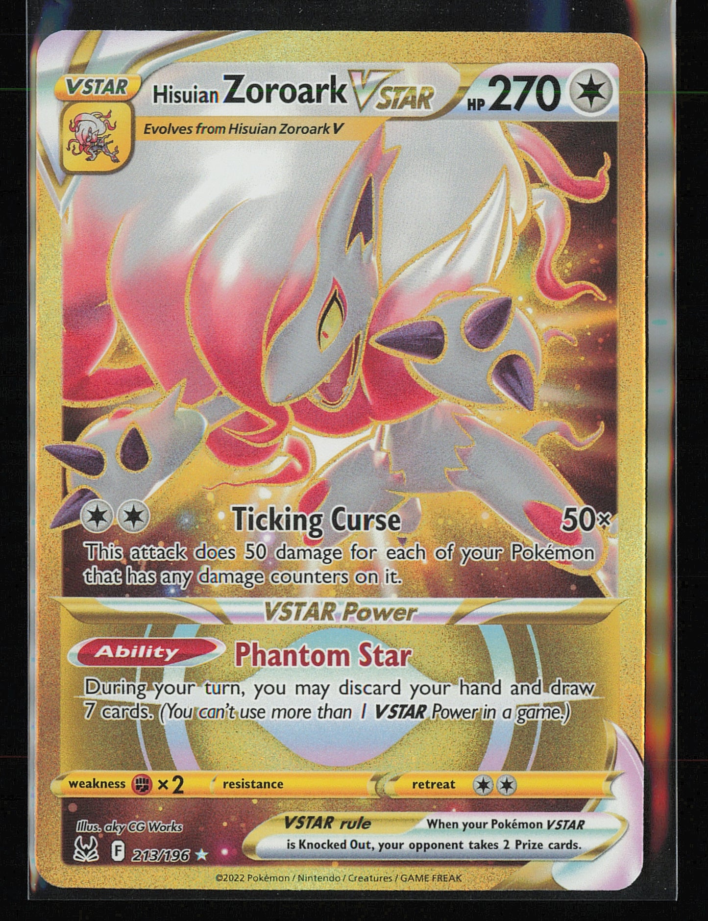 SWSH11: Lost Origin #213/196 Hisuian Zoroark VSTAR (213) (Secret)