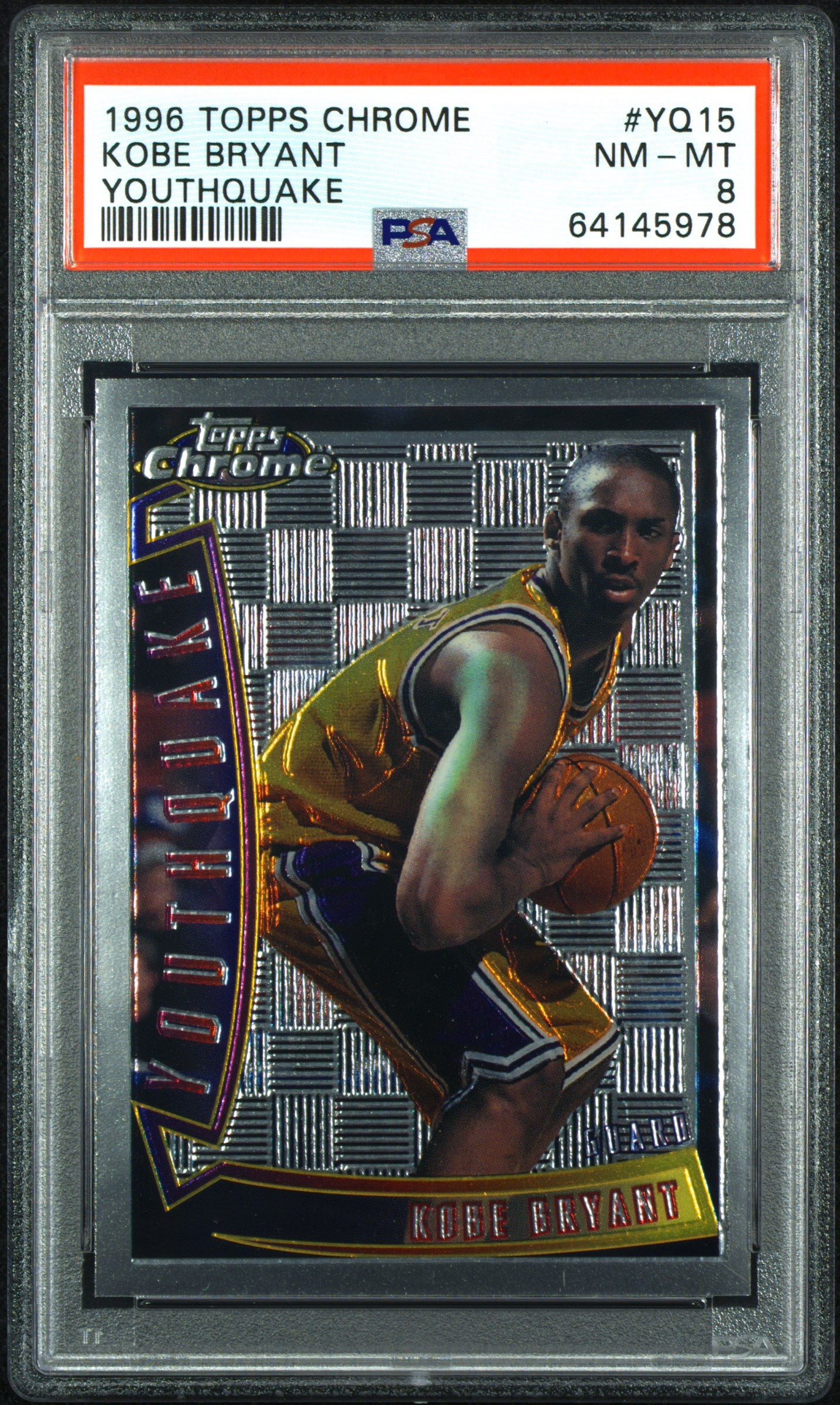 1996 Topps Chrome Youthquake #YQ15 Kobe Bryant Youthquake PSA 8