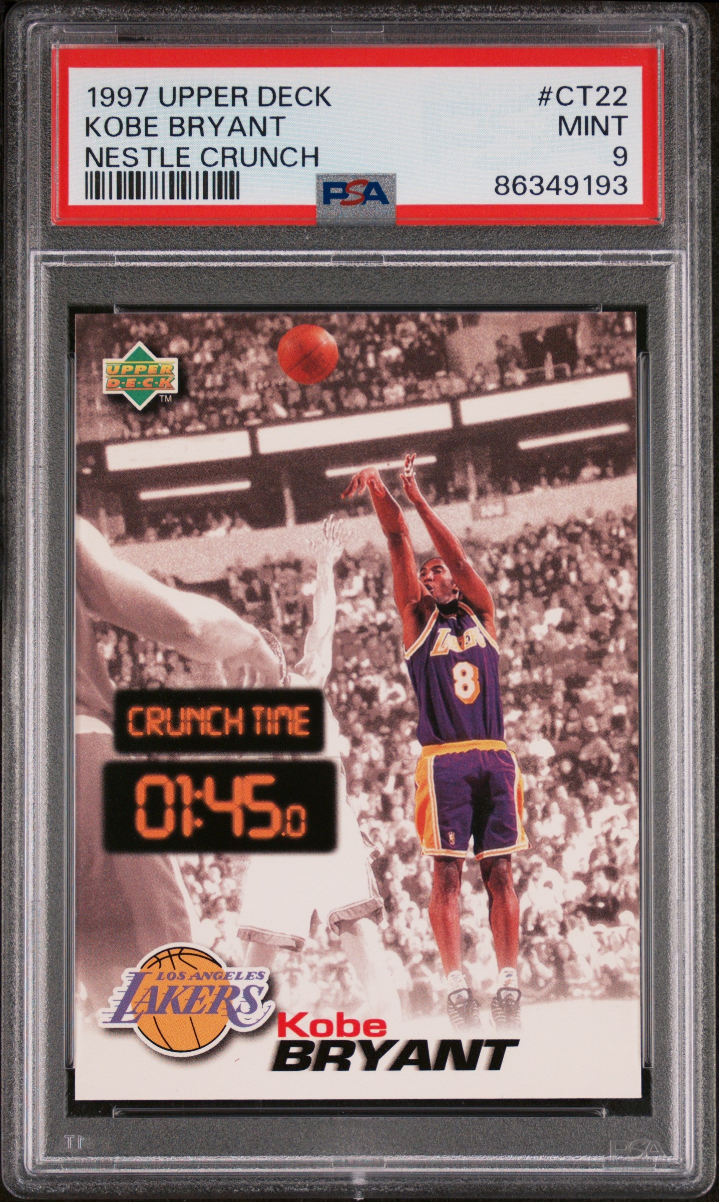 1997 Upper Deck Nestle Crunch #CT22 Kobe Bryant Nestle Crunch PSA 9
