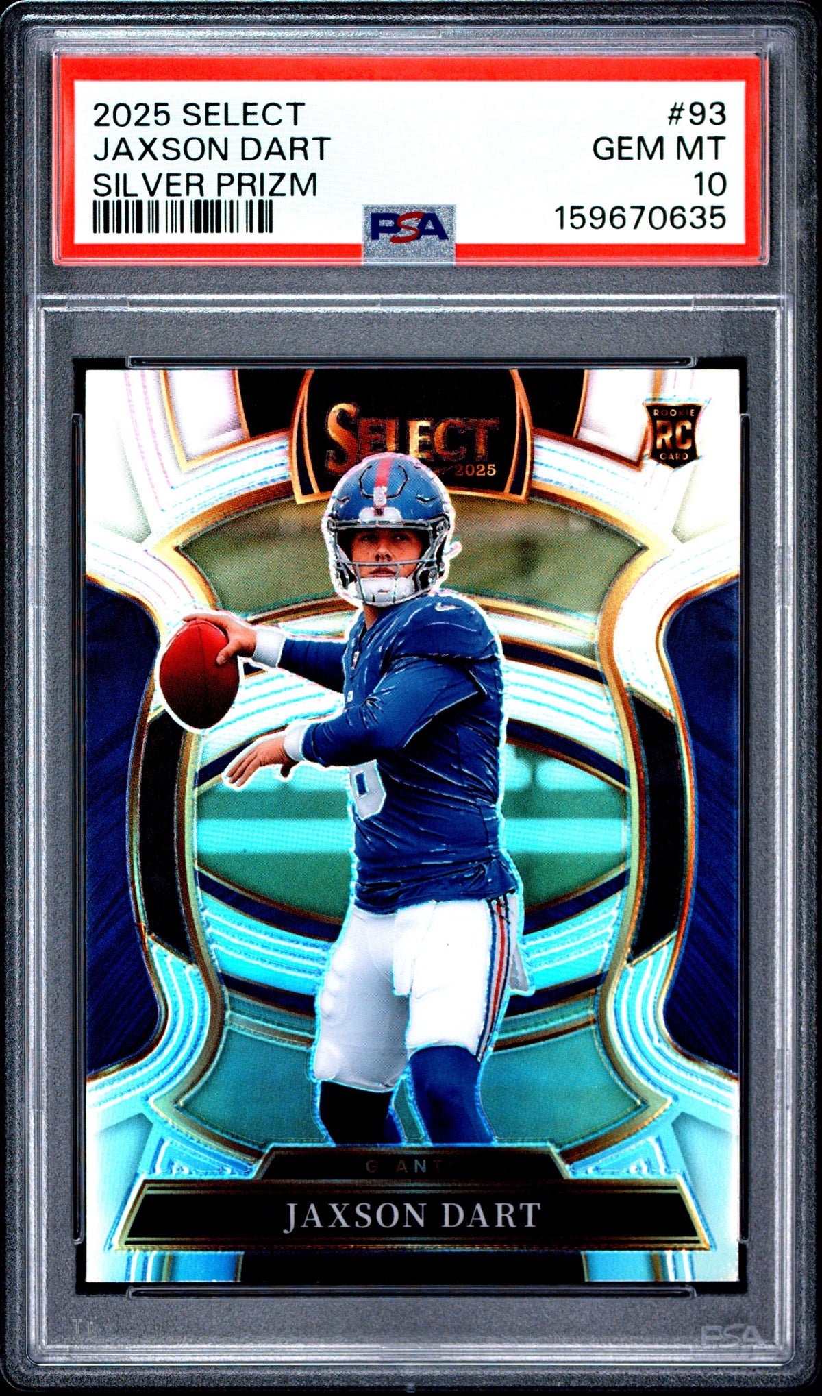 2025 Panini Select #93 Jaxson Dart Silver Prizm PSA 10