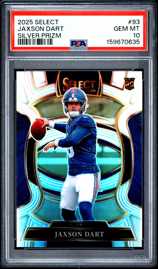 2025 Panini Select #93 Jaxson Dart Silver Prizm PSA 10