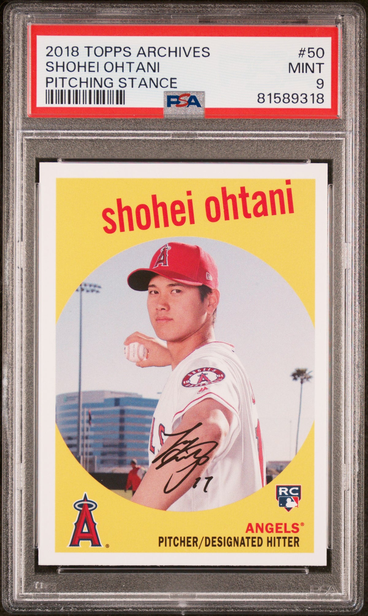 2018 Topps Archives #50 Shohei Ohtani Pitching Stance PSA 9