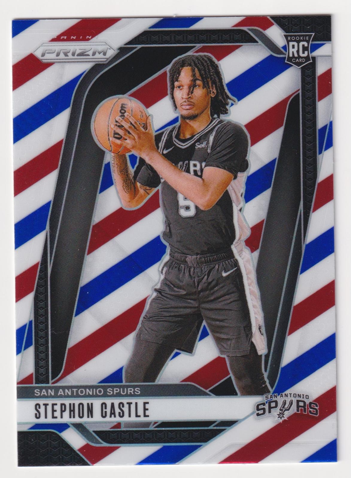 2024-25 Panini Prizm #234 Stephon Castle Prizm Red White and Blue