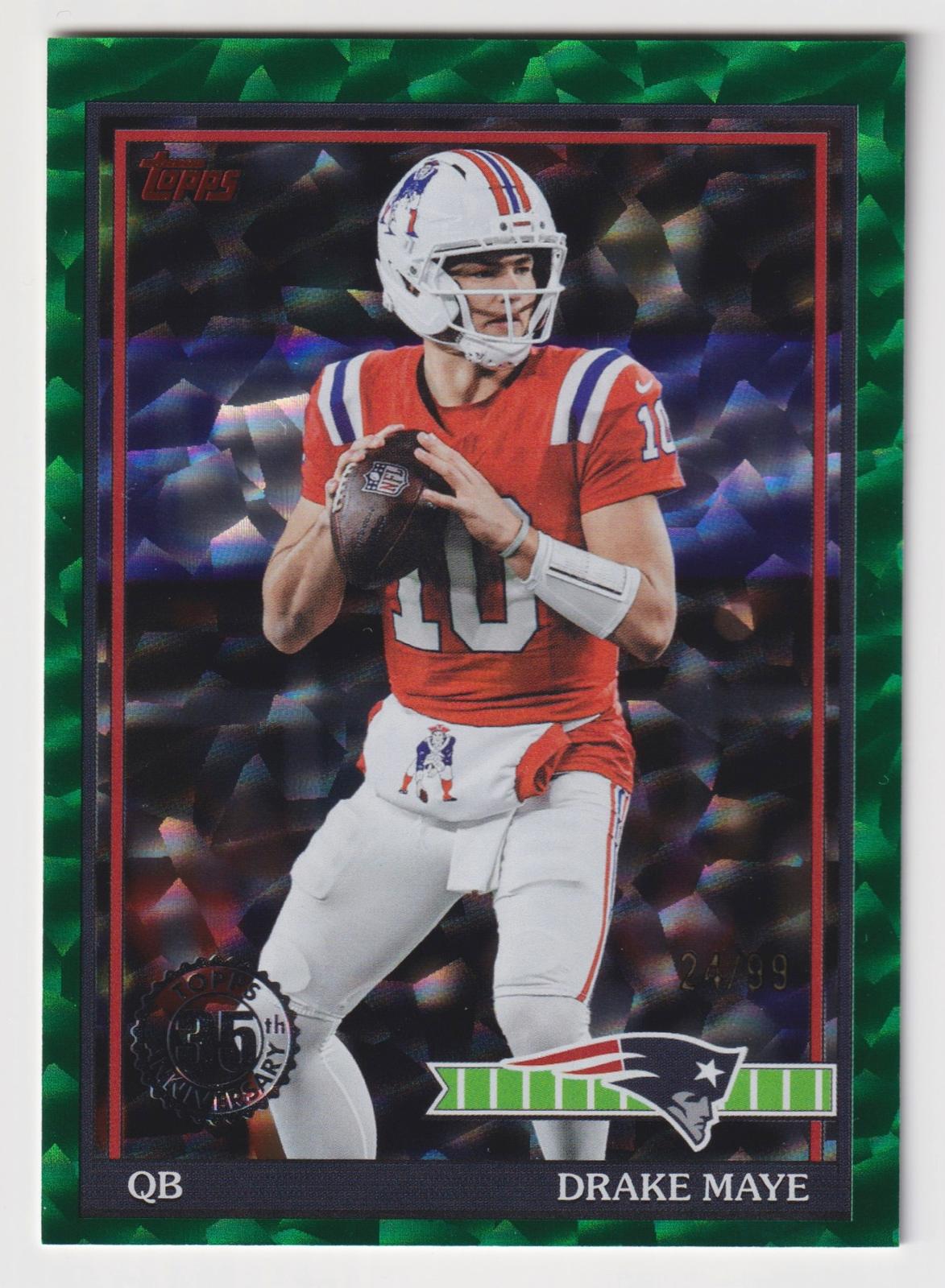 2026 Topps Flagship #91TF-46 Drake Maye 1991 Topps Football Green Crackle #/99