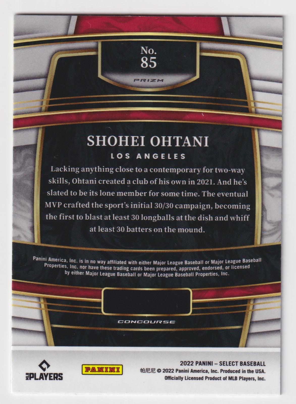 2020 Panini Select #112 Shohei Ohtani Scope