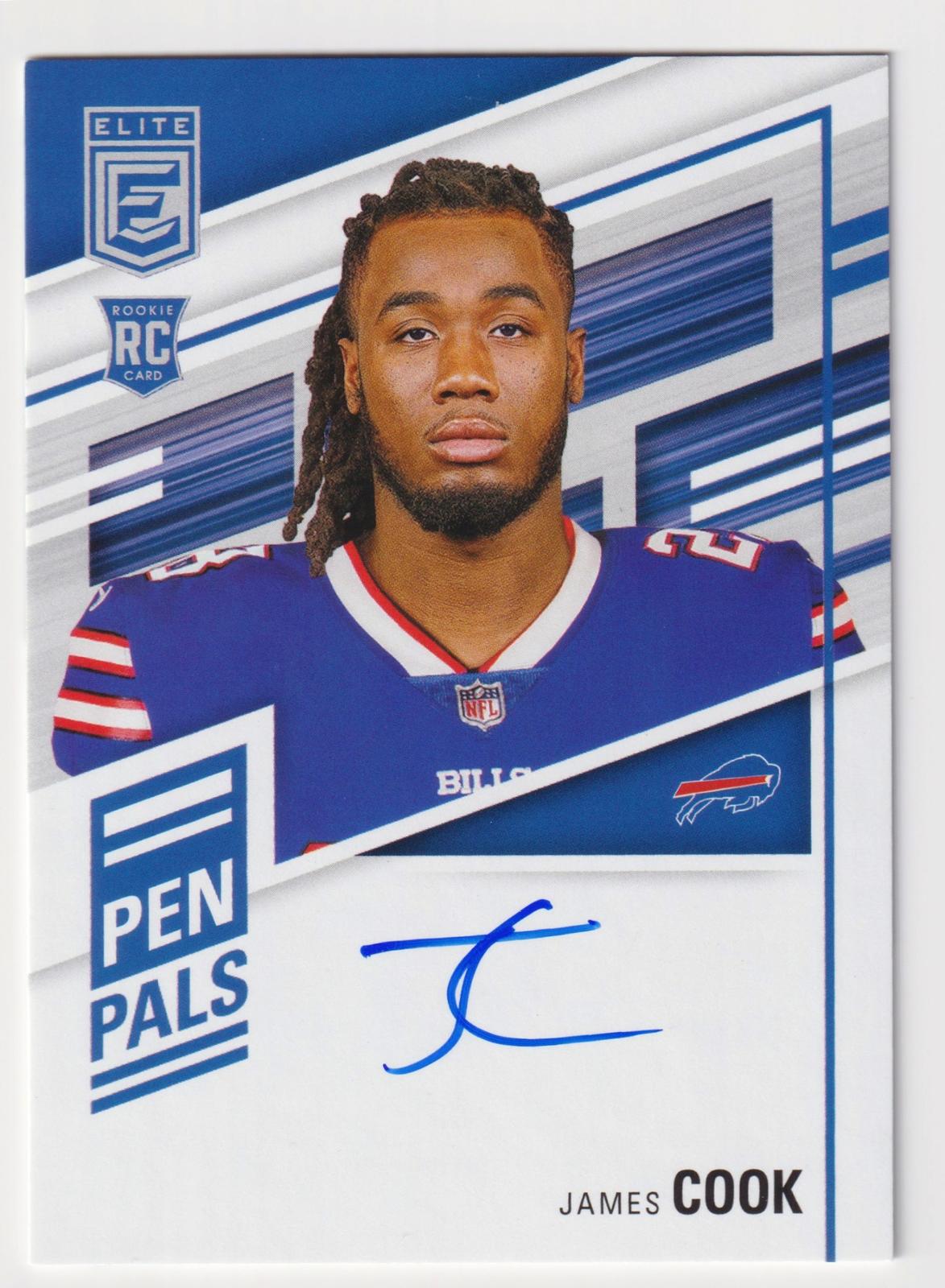 2022 Donruss Elite #PP-JC James Cook Pen Pals Blue Ink