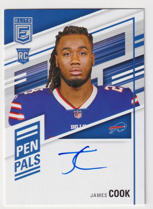 2022 Donruss Elite #PP-JC James Cook Pen Pals Blue Ink