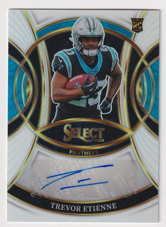2025 Panini Select #RSI-TEE Trevor Etienne Rookie Signatures White Prizm #/35