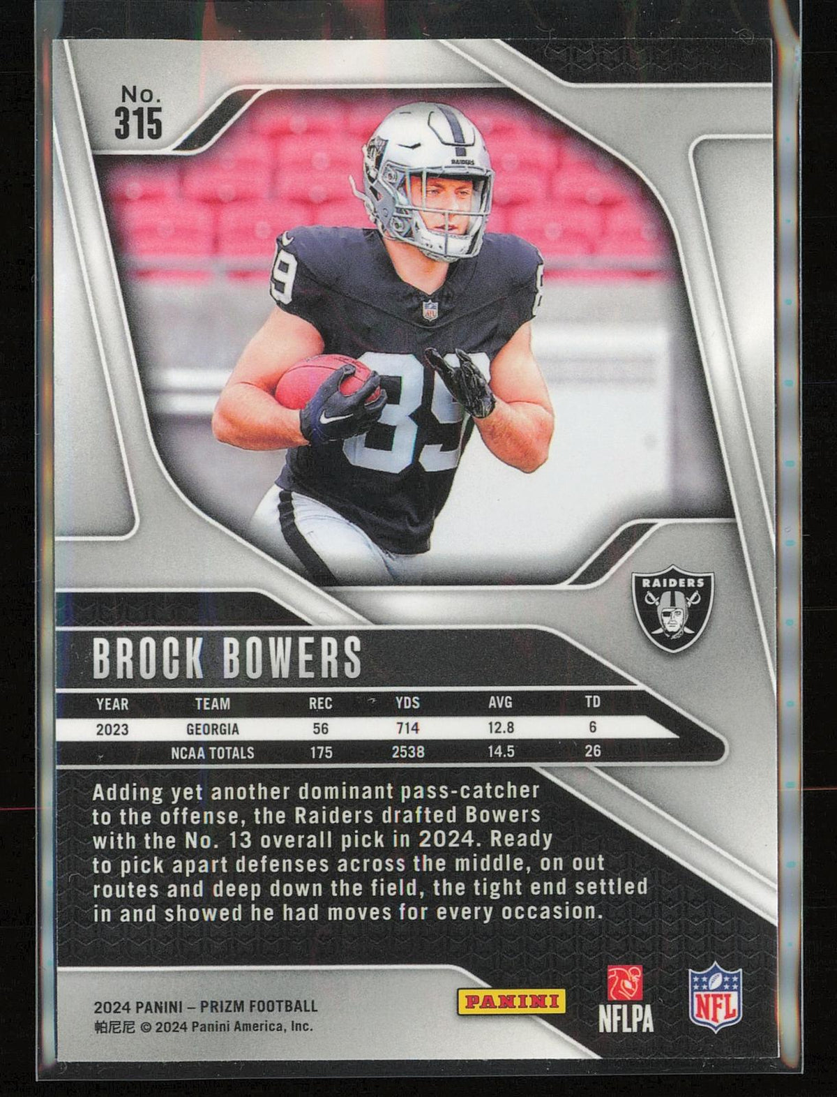 2024 Panini Prizm #315 Brock Bowers