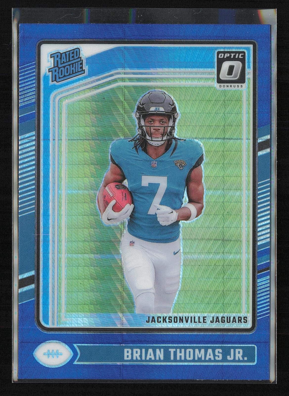 2024 Donruss Optic #214 Brian Thomas Jr. Blue Hyper