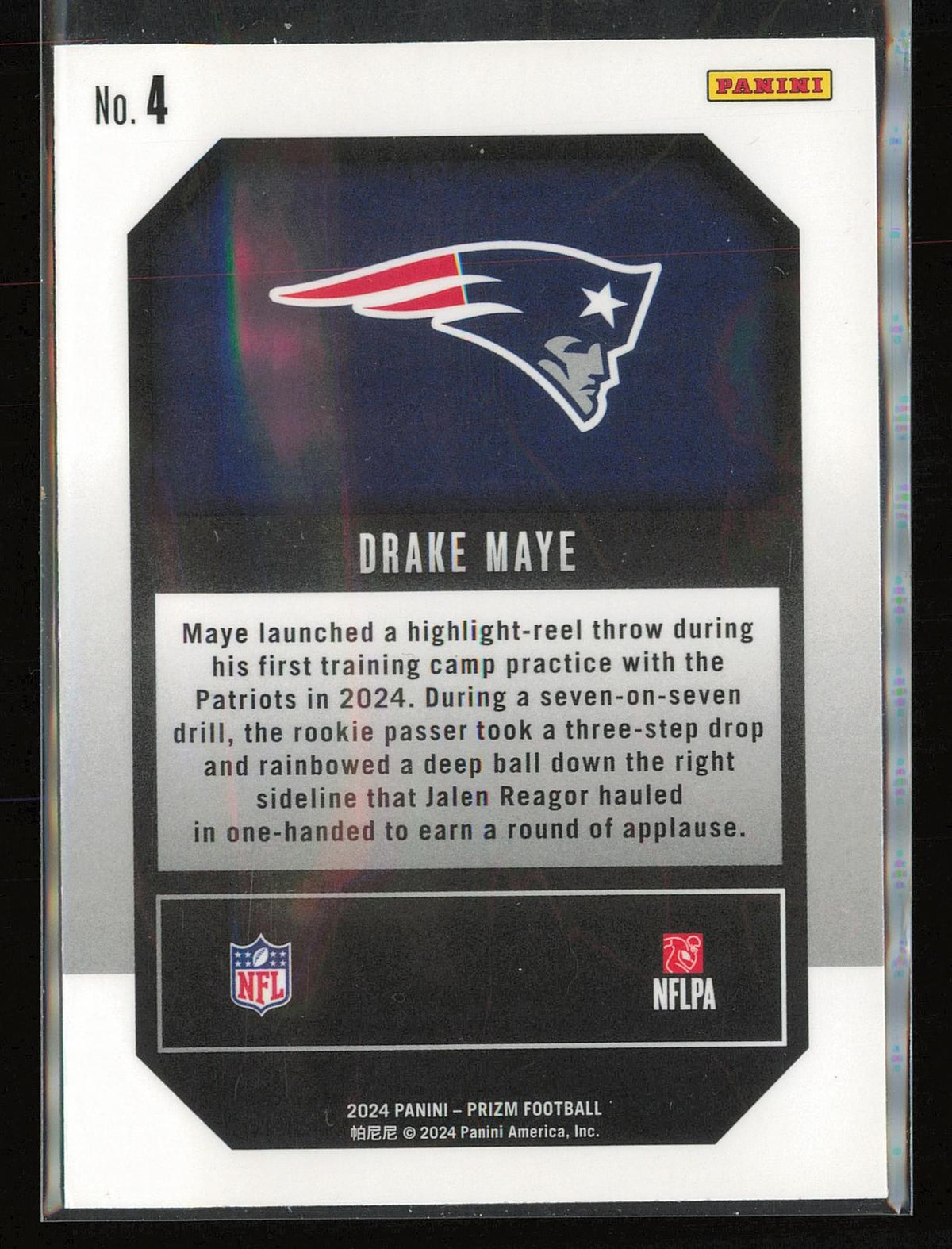 2024 Panini Prizm #4 Drake Maye Emergent