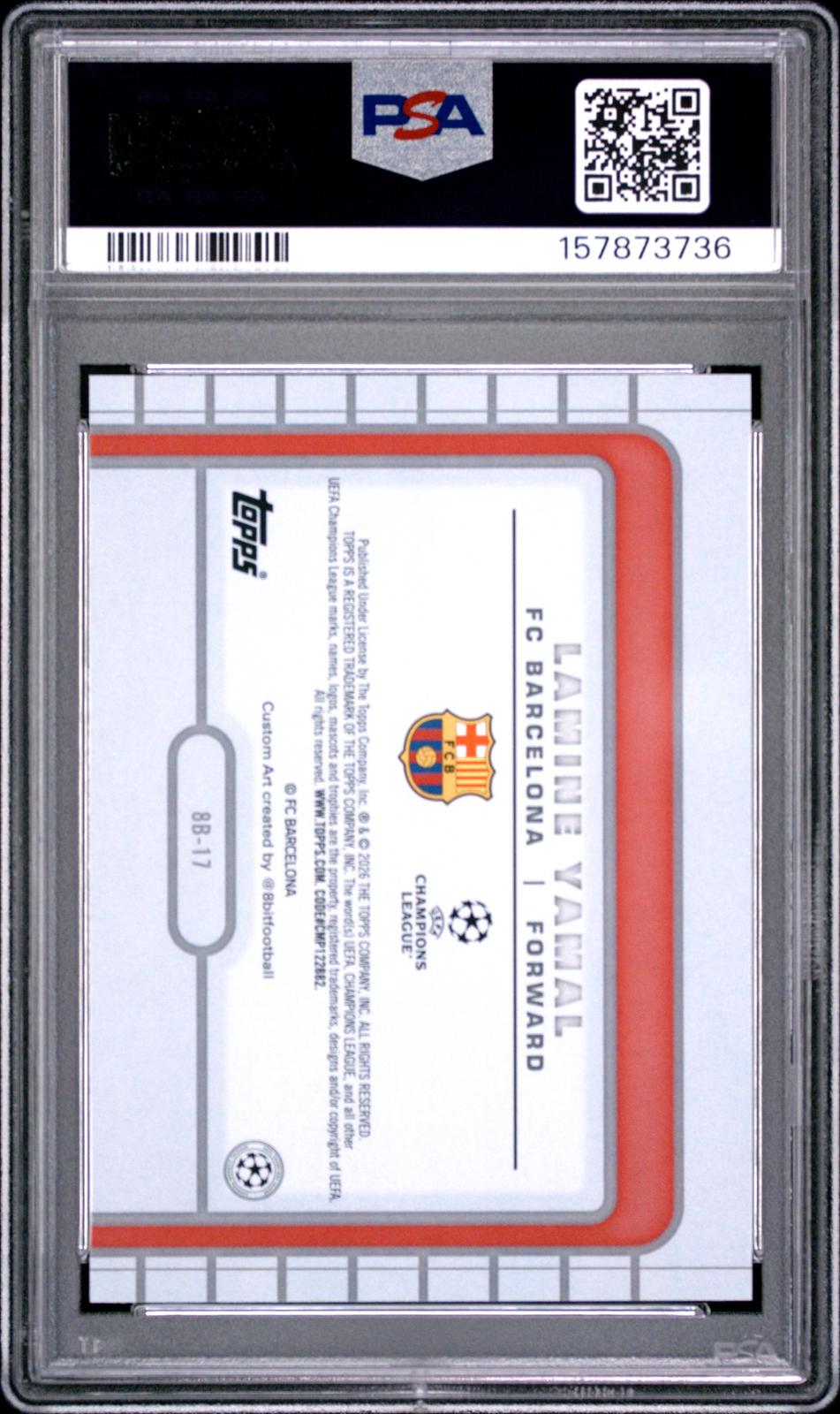 2025-2026 Topps Uefa Club Competitions 8bit Shots #8B-17 Lamine Yamal PSA 10