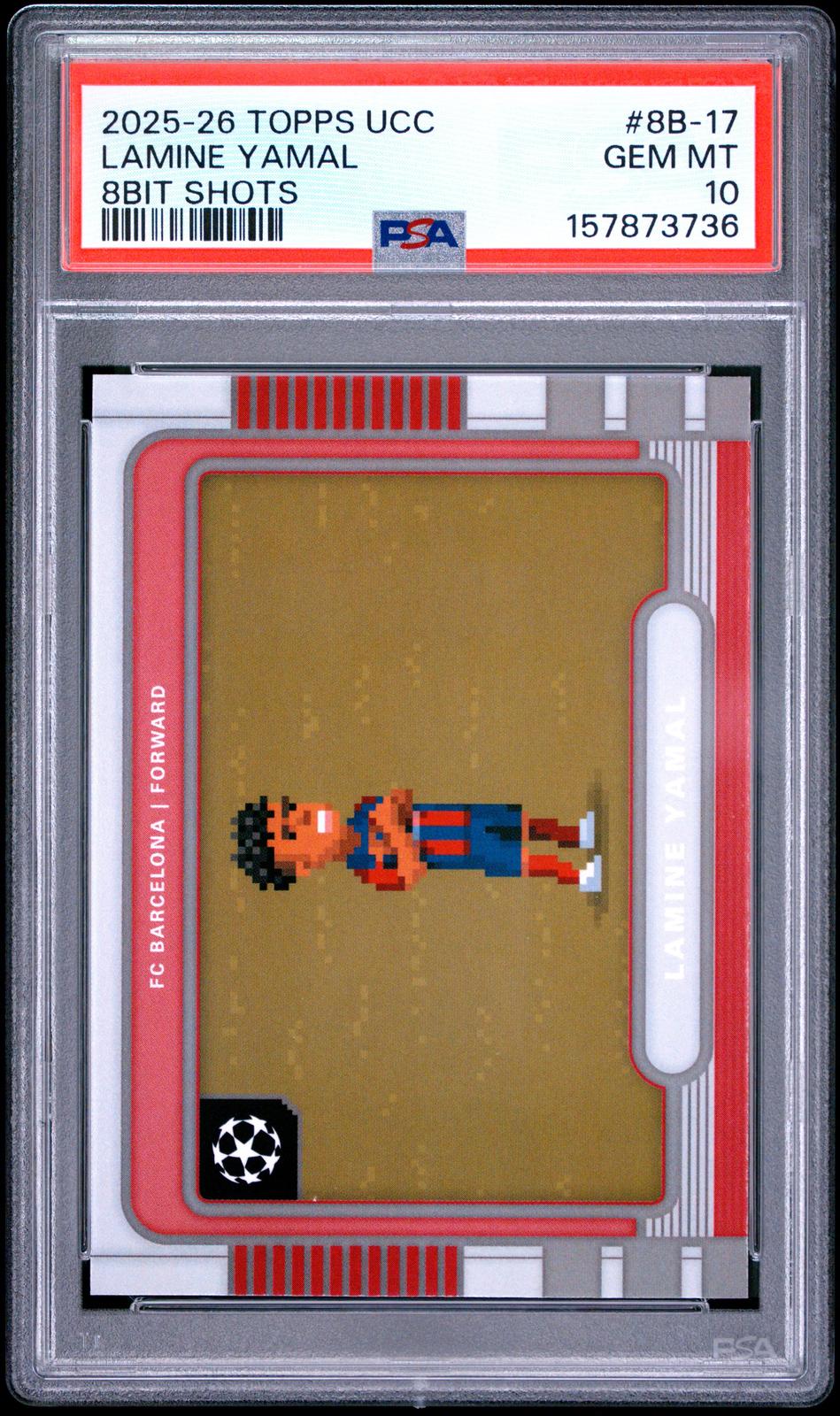 2025-2026 Topps Uefa Club Competitions 8bit Shots #8B-17 Lamine Yamal PSA 10