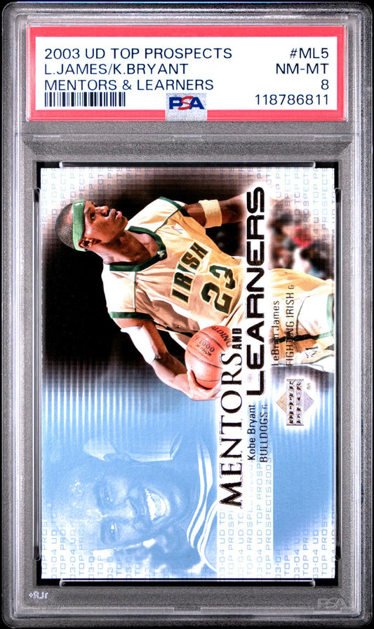 2003 Upper Deck LeBron James Kobe Bryant Mentors Learners Rookie Card ML5 PSA 8