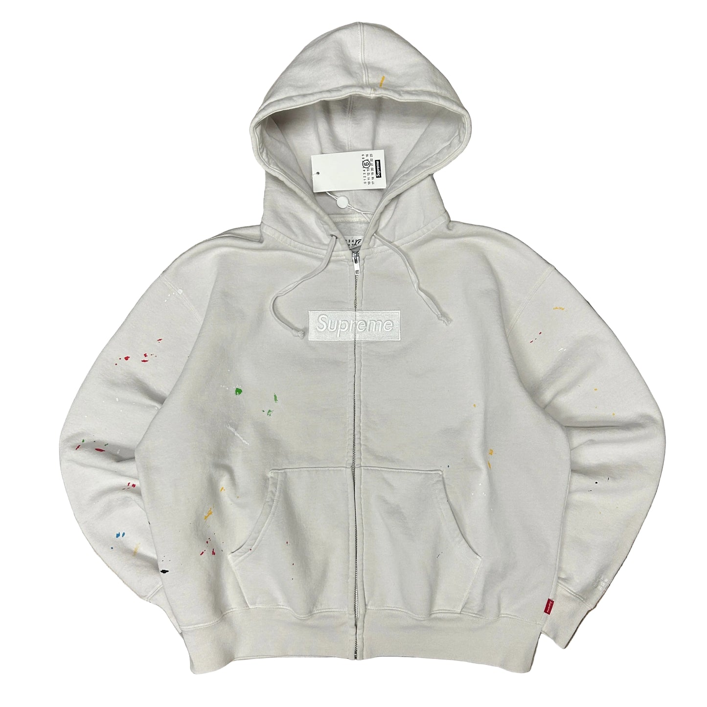 Supreme MM6 Maison Margiela Box Logo Zip Up Hooded   Sweatshirt