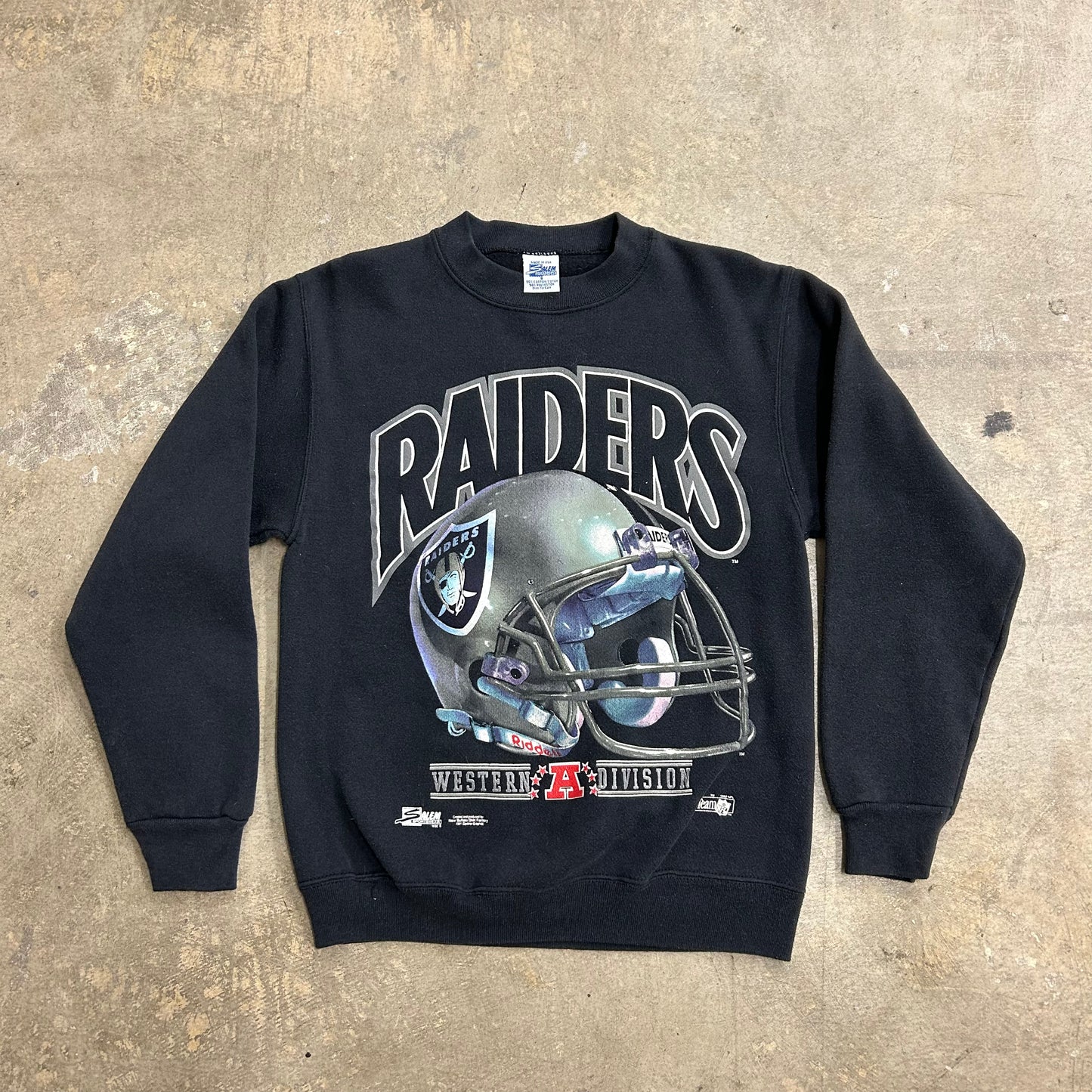 Raiders Big Helmet Salem Sportswear Crewneck Sz S