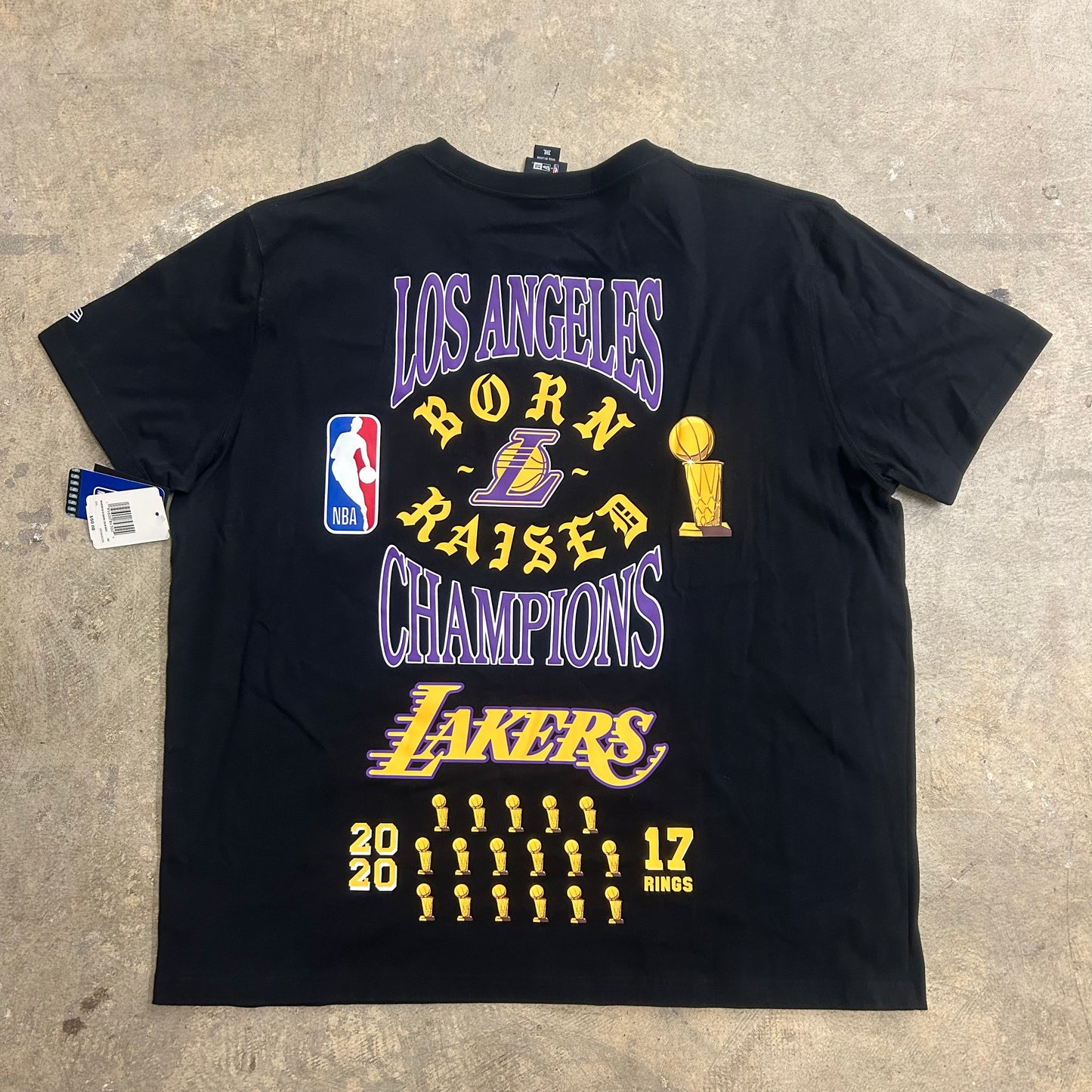 Born X Raised Lakers Champions Tee Sz 3XL