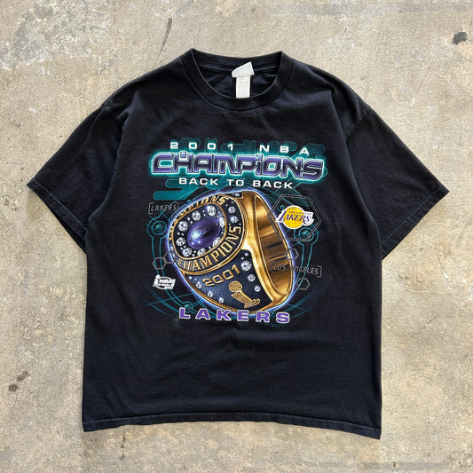 Lakers 2001 Back to Back Championship Tee Sz L