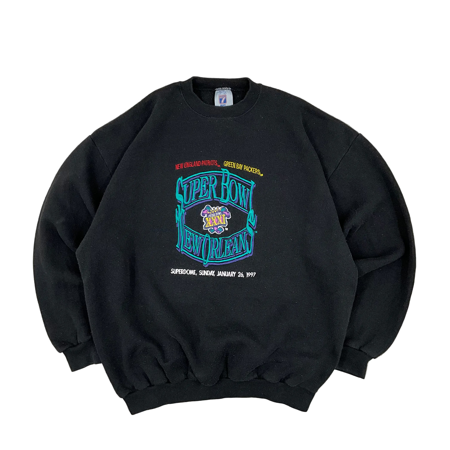 Vtg Super Bowl Patriots Vs Packers Sweatshirt