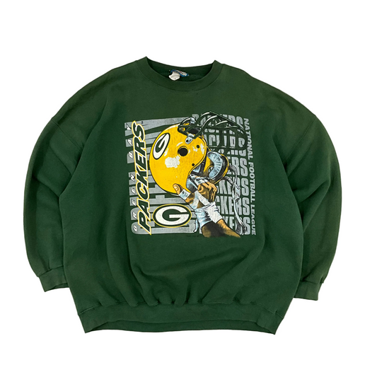Vtg Green Bay Packers Helmet Sweatshirt