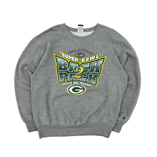 Vtg Green Bay Packers Back 2 Back Super Bowl Champs Sweatshirt