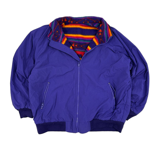 Vintage Reversible Jacket 90s Fleece Windbreaker Coat