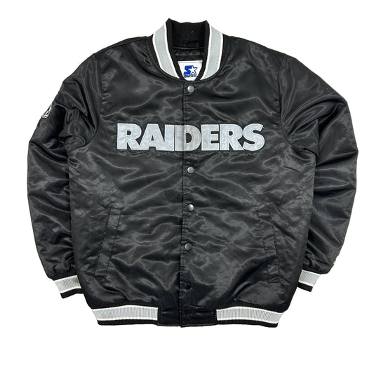Vintage 90s NFL Starter Raiders Satin Football Jacket