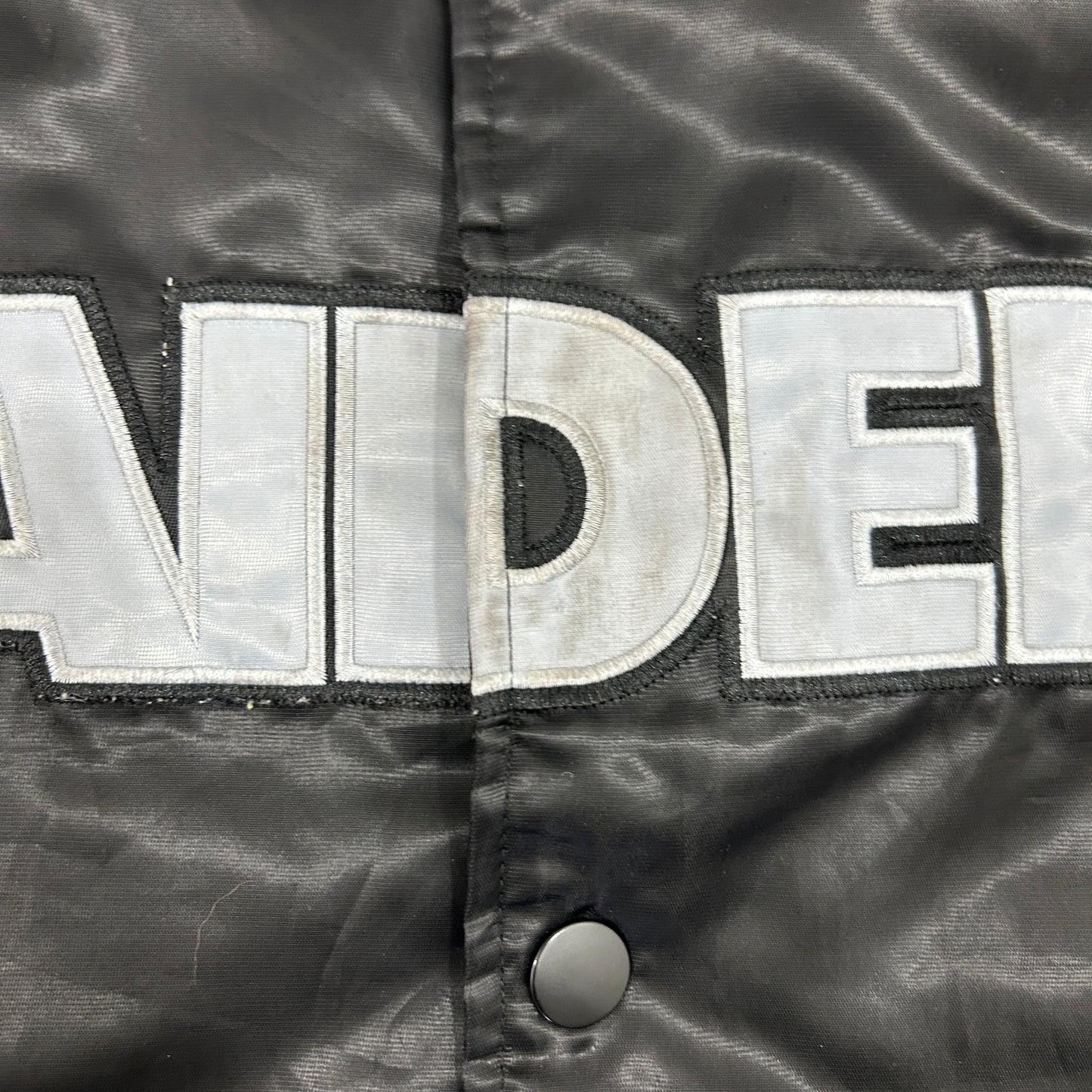 Vintage 90s NFL Starter Raiders Satin Football Jacket