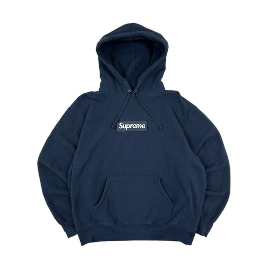 Supreme Box Logo Hooded Sweatshirt Navy