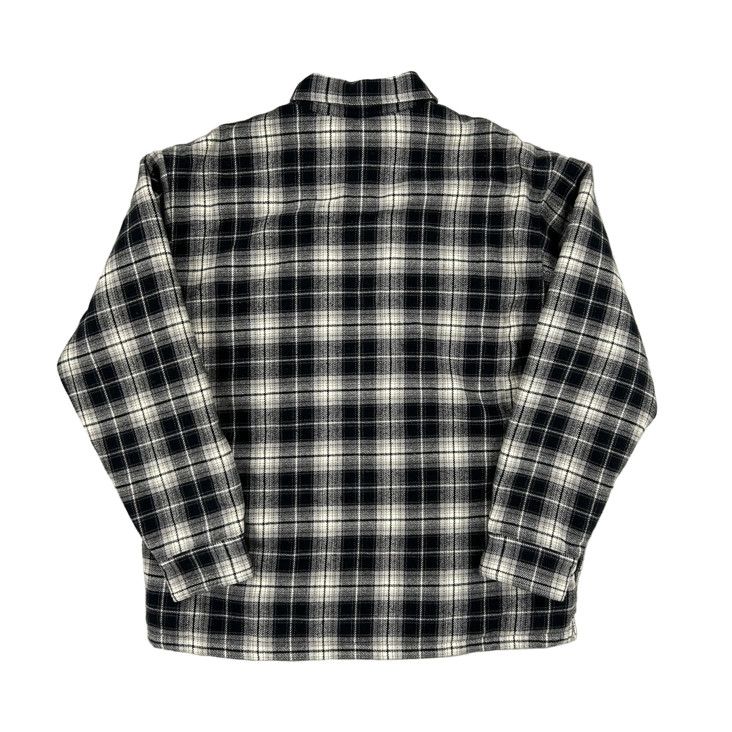 Supreme Thermal Lined Zip Up Flannel Shirt Black